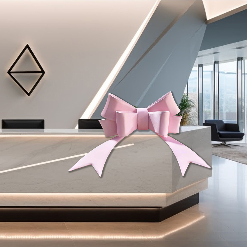 4 Feet Pink Sattin Sitting Frame Bow  "NANSHAN" Large Foldable Frame Bow for Business & Events 