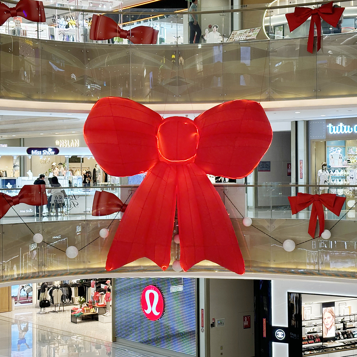 Wello 5m Pre-lit Giant Christmas inflatable Bow- Giant Inflatable Fun and Festive Holiday Decor