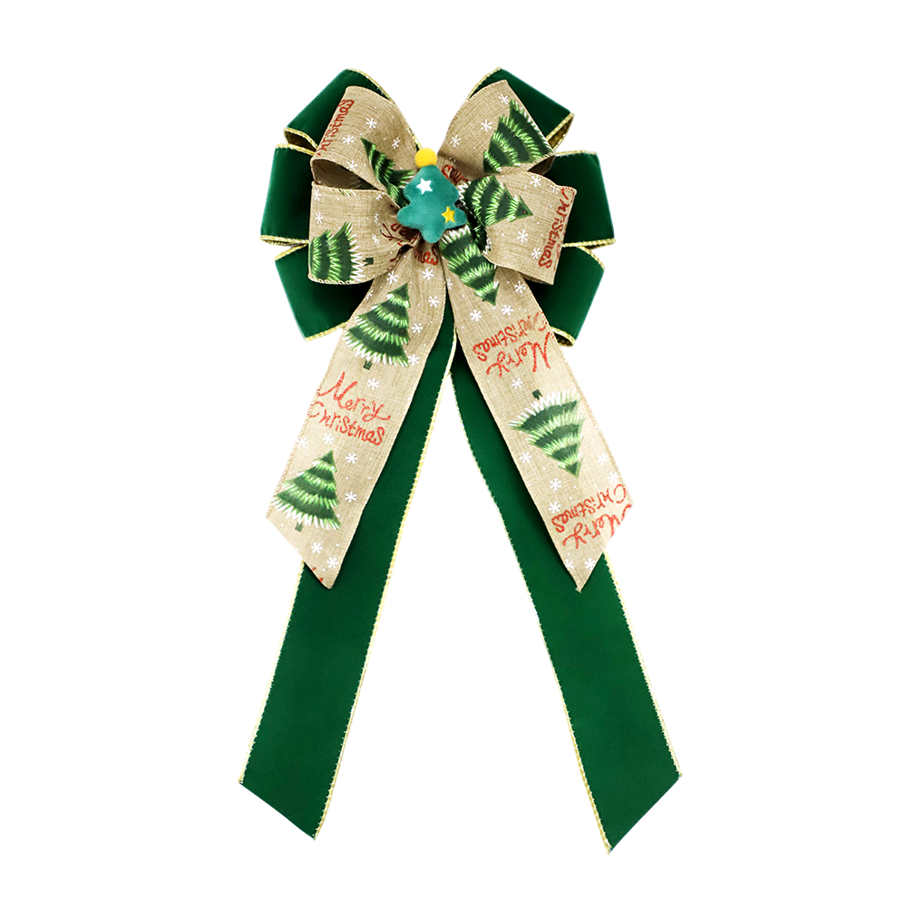 Festive Merry Christmas Tree Bow - Perfect for Holiday Decorations