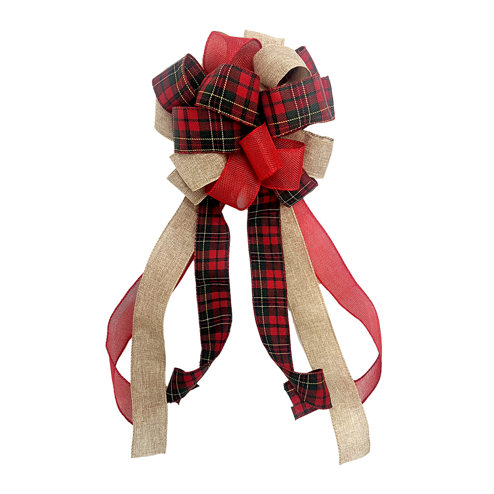 Charming Rustic Plaid Christmas Bow - Perfect for Holiday Decor