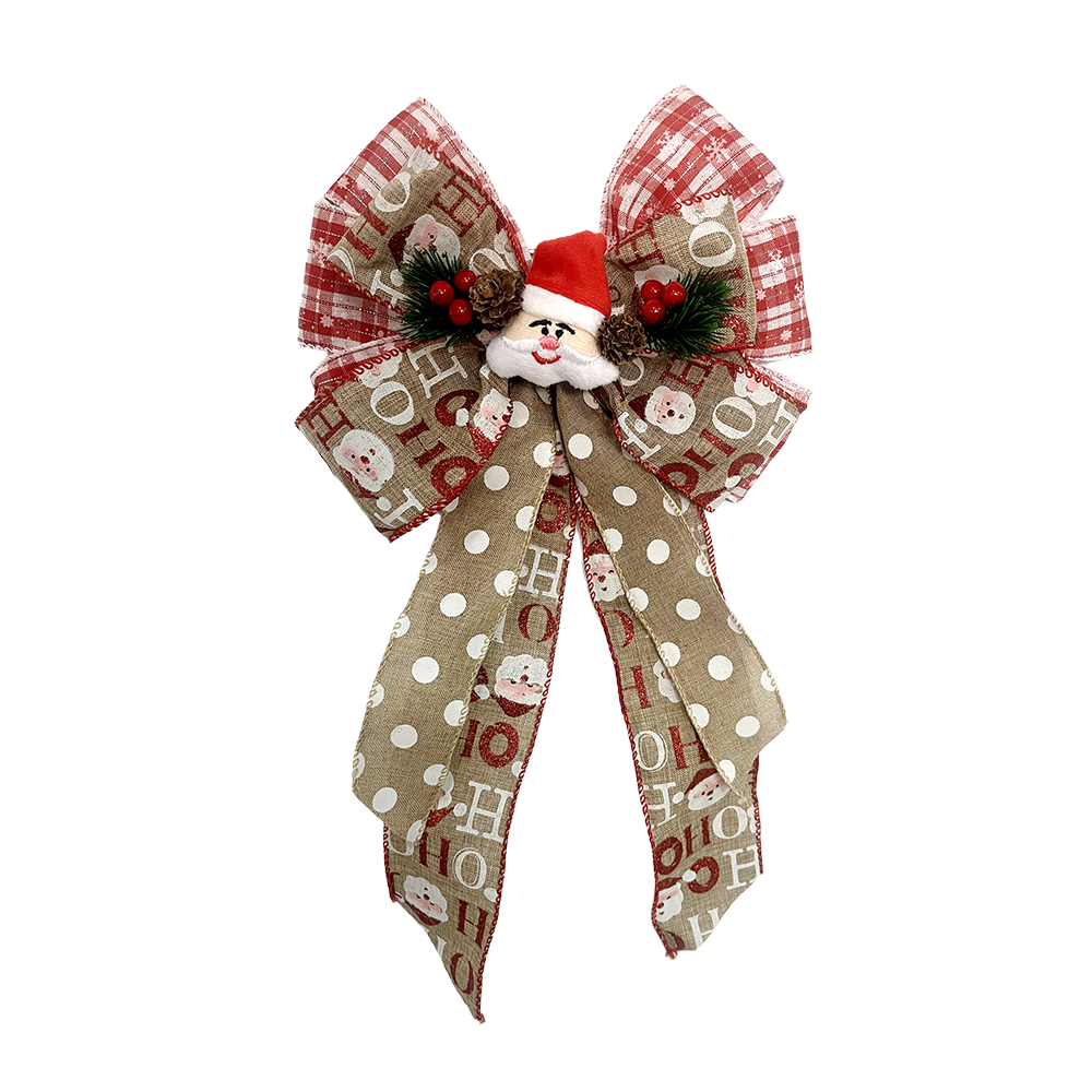Adorable Santa Christmas Bow - Perfect for Holiday Decorations