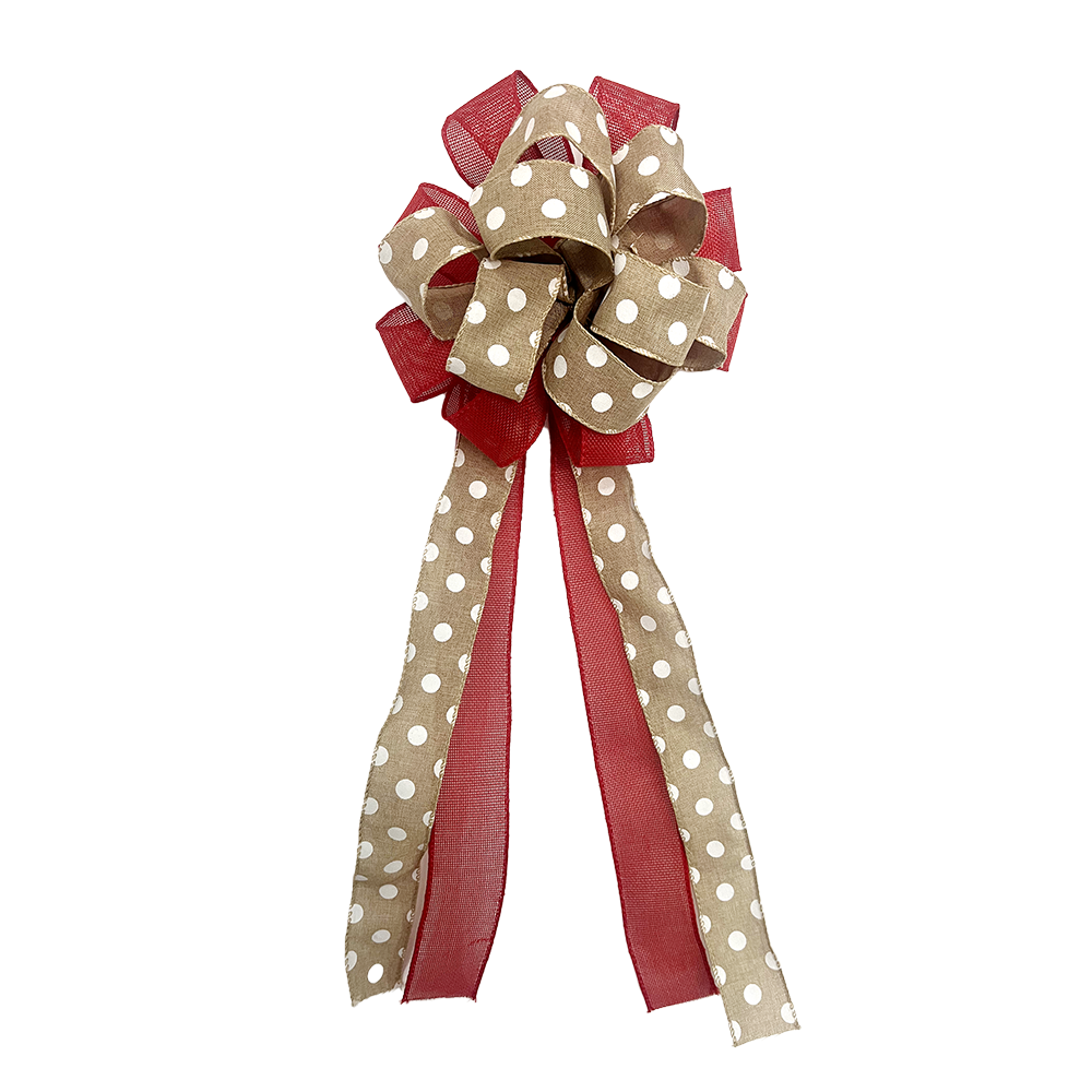 Charming Polka Dot Christmas Bow - Perfect for Holiday Decorations