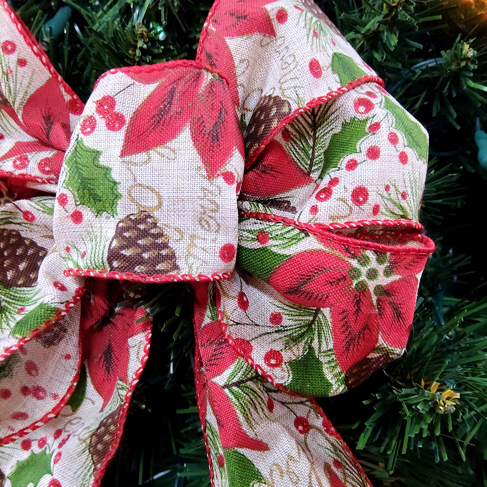 Vibrant Poinsettia Christmas Bow - Perfect for Holiday Decorations