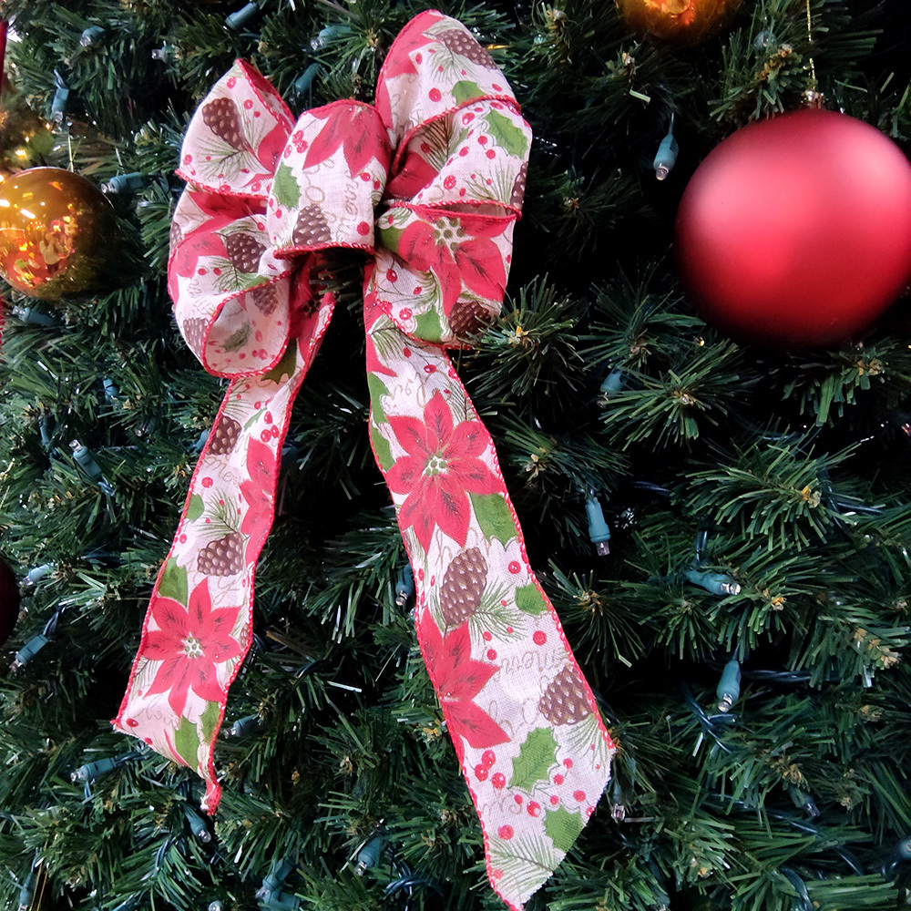 Vibrant Poinsettia Christmas Bow - Perfect for Holiday Decorations