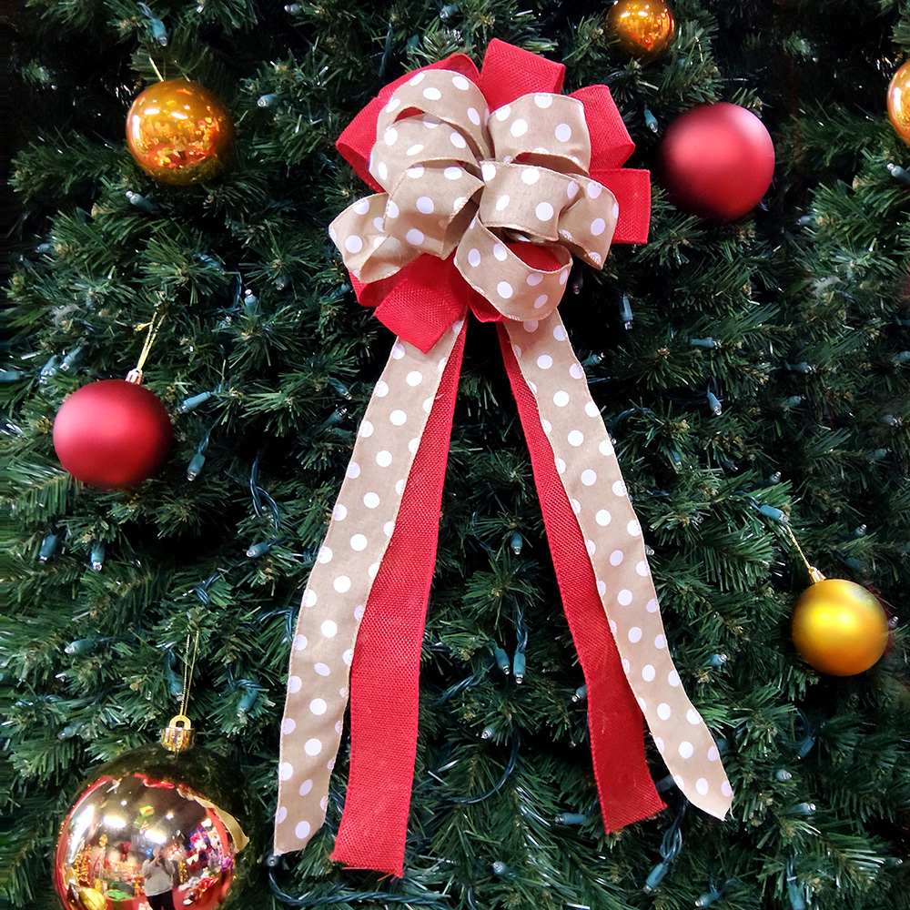 Charming Polka Dot Christmas Bow - Perfect for Holiday Decorations