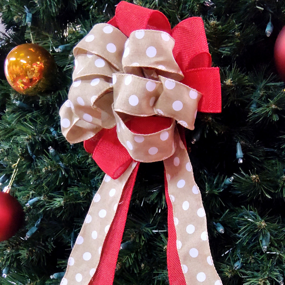 Charming Polka Dot Christmas Bow - Perfect for Holiday Decorations
