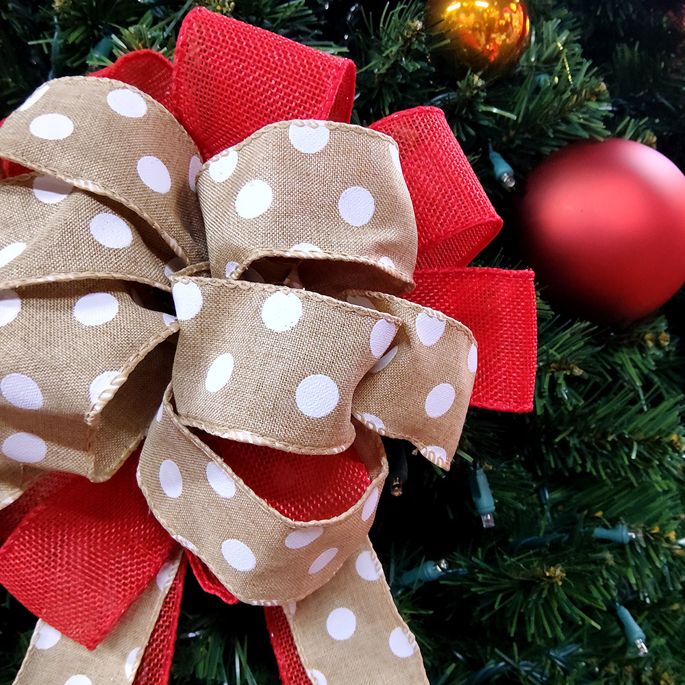 Charming Polka Dot Christmas Bow - Perfect for Holiday Decorations