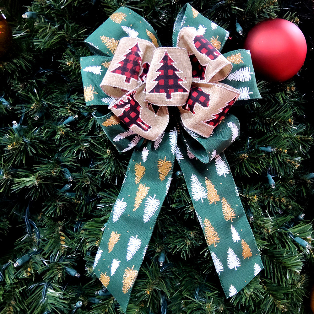Charming Rustic Christmas Tree Plaid Bow - Perfect for Holiday Decor