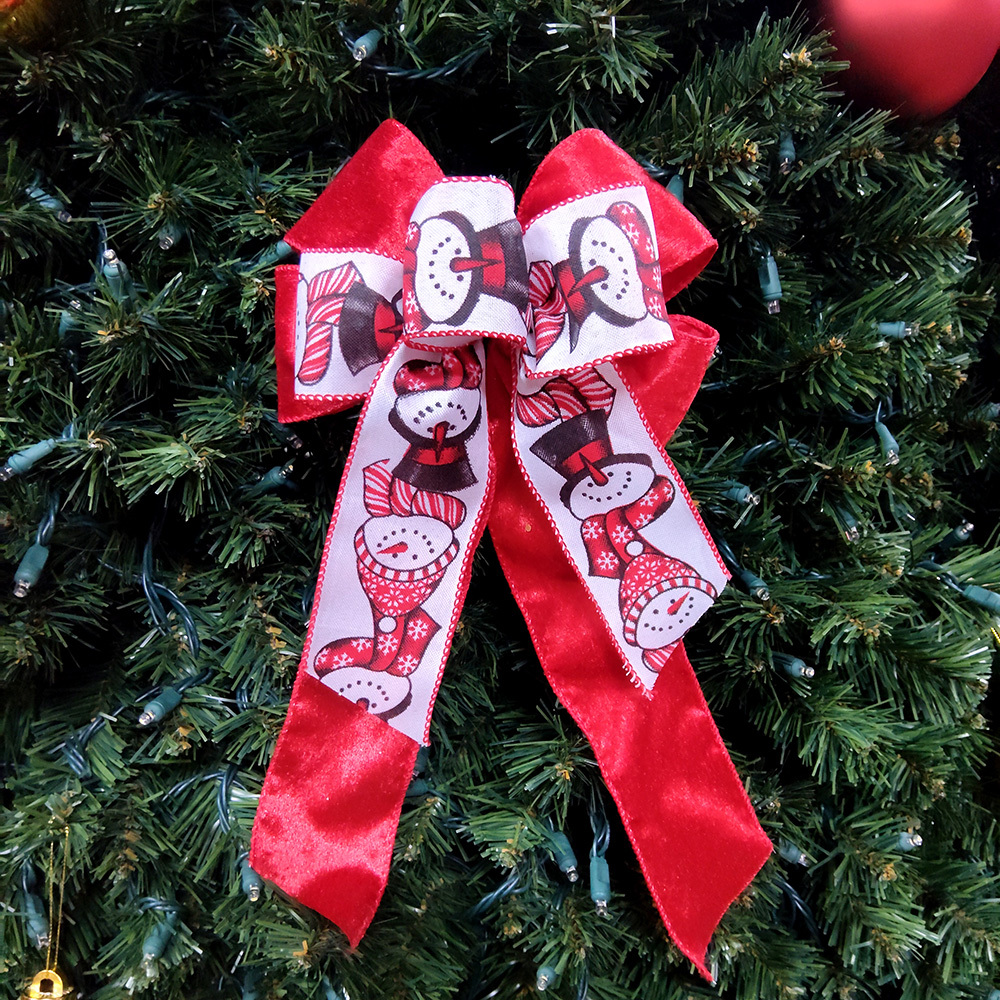 Charming Snowman Christmas Bow - Perfect for Holiday Decorations