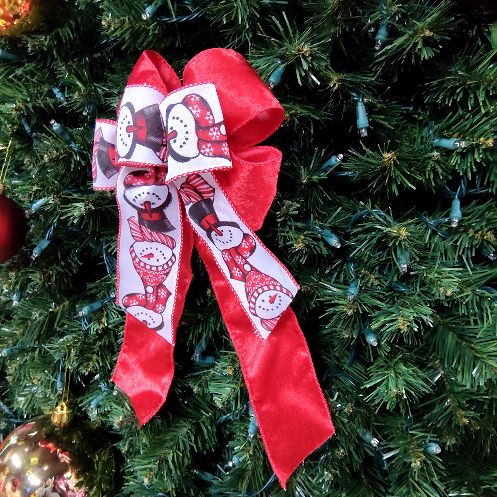 Charming Snowman Christmas Bow - Perfect for Holiday Decorations