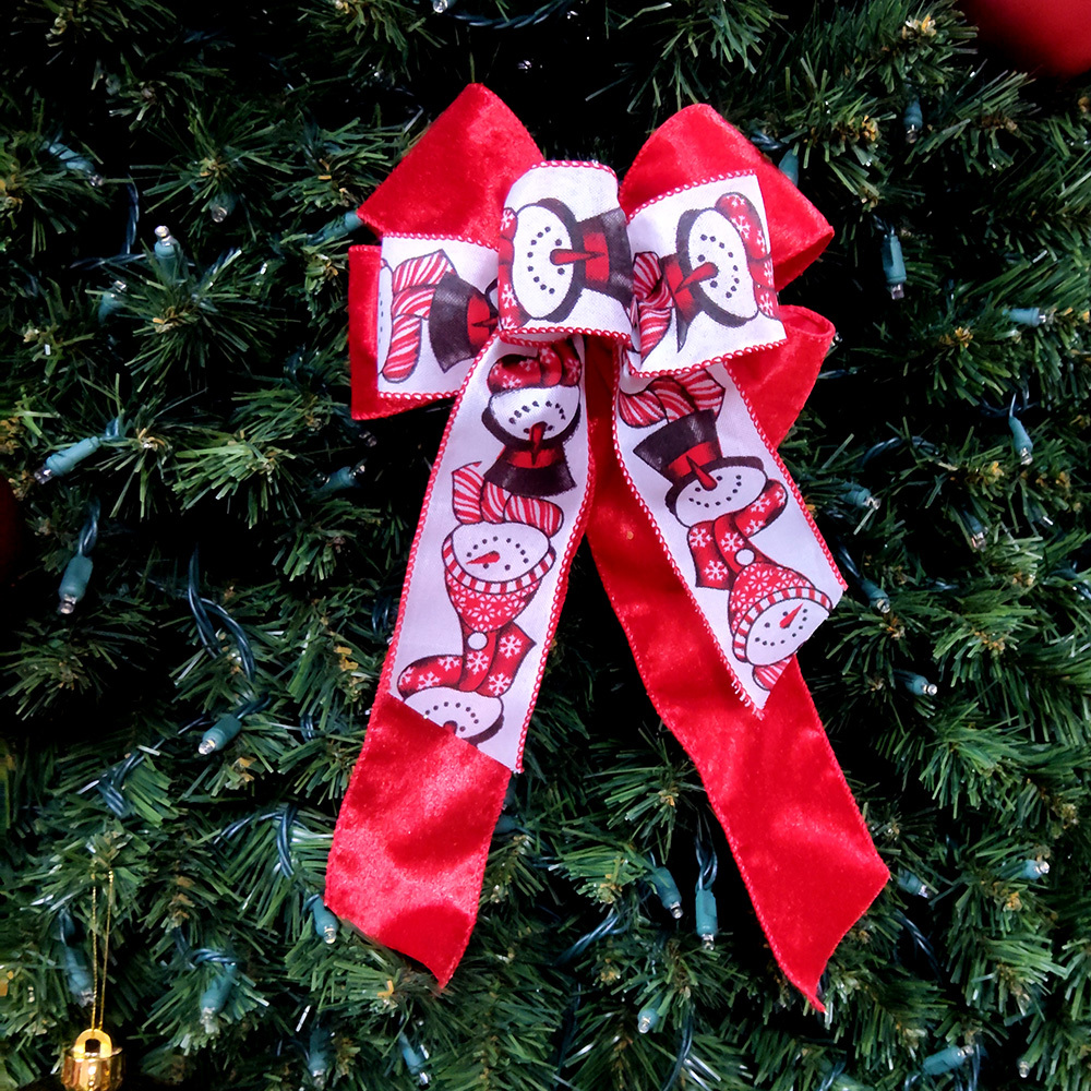 Charming Snowman Christmas Bow - Perfect for Holiday Decorations