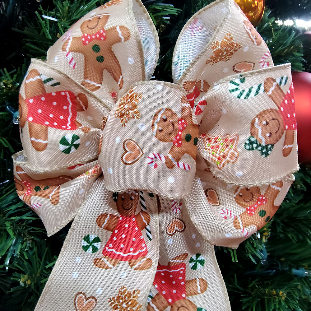 Charming Gingerbread Christmas Decorative Bow - Whimsical Holiday Accent