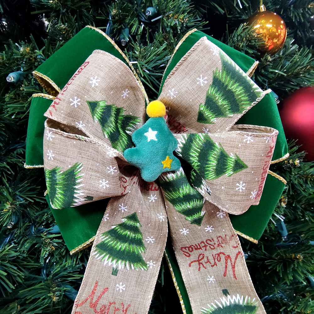 Festive Merry Christmas Tree Bow - Perfect for Holiday Decorations
