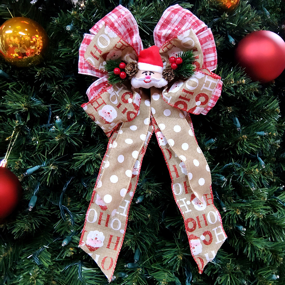 Adorable Santa Christmas Bow - Perfect for Holiday Decorations