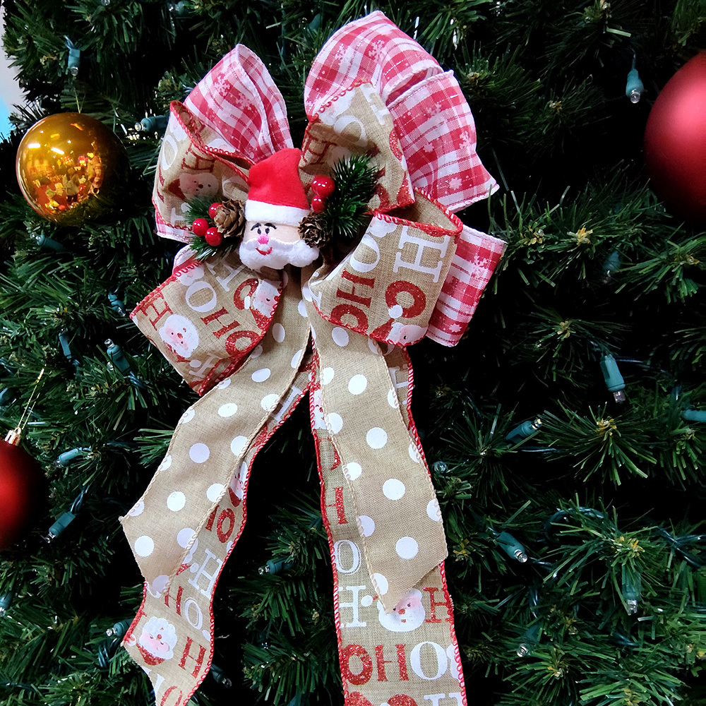 Adorable Santa Christmas Bow - Perfect for Holiday Decorations