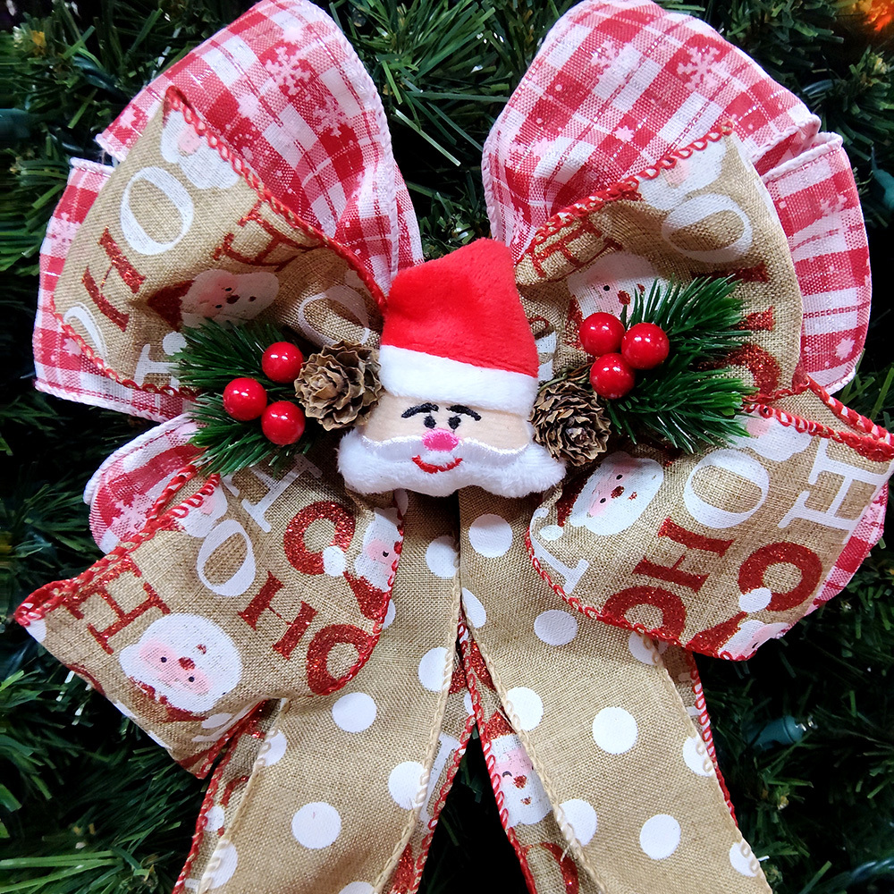 Adorable Santa Christmas Bow - Perfect for Holiday Decorations