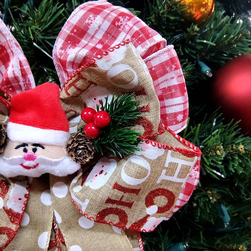 Adorable Santa Christmas Bow - Perfect for Holiday Decorations
