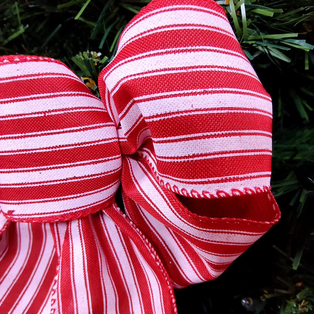 Charming Candy Cane Striped Christmas Bow - Perfect for Holiday Decorations