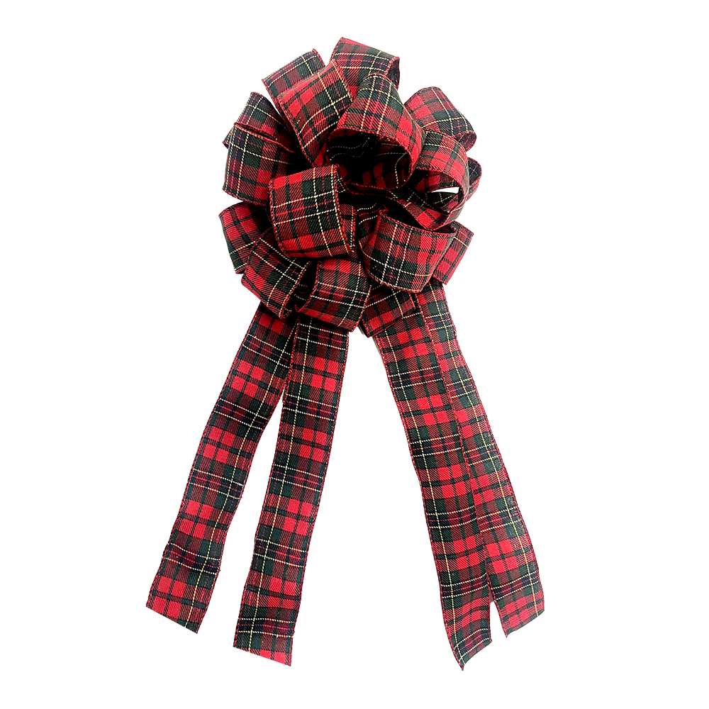 Beautiful Red Plaid Christmas Bow Decorations Online