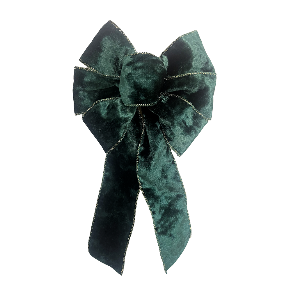 Elegant Luxurious Green Velvet Christmas Bow Decorations Online