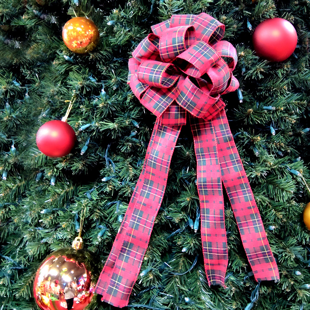 Beautiful Red Plaid Christmas Bow Decorations Online