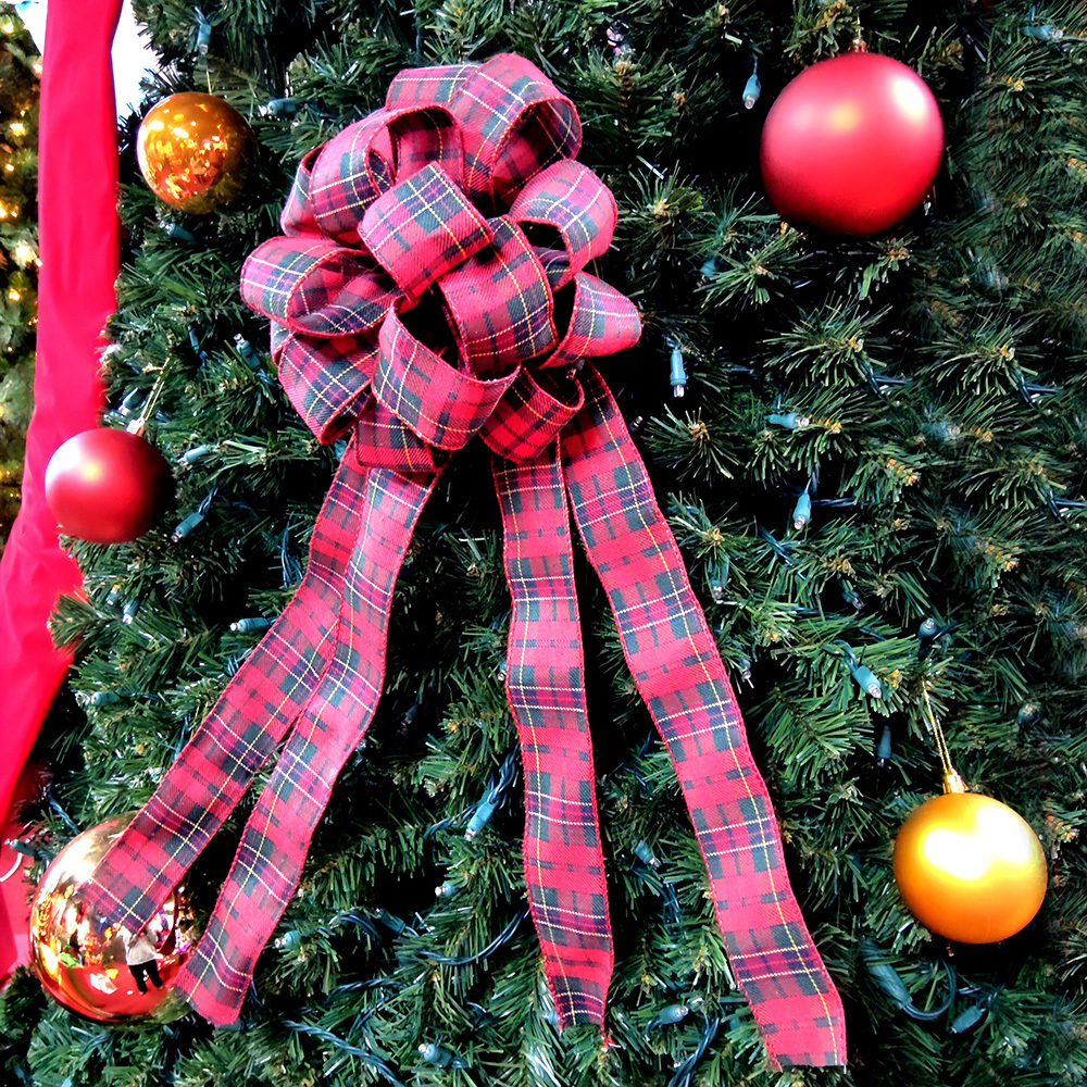 Beautiful Red Plaid Christmas Bow Decorations Online
