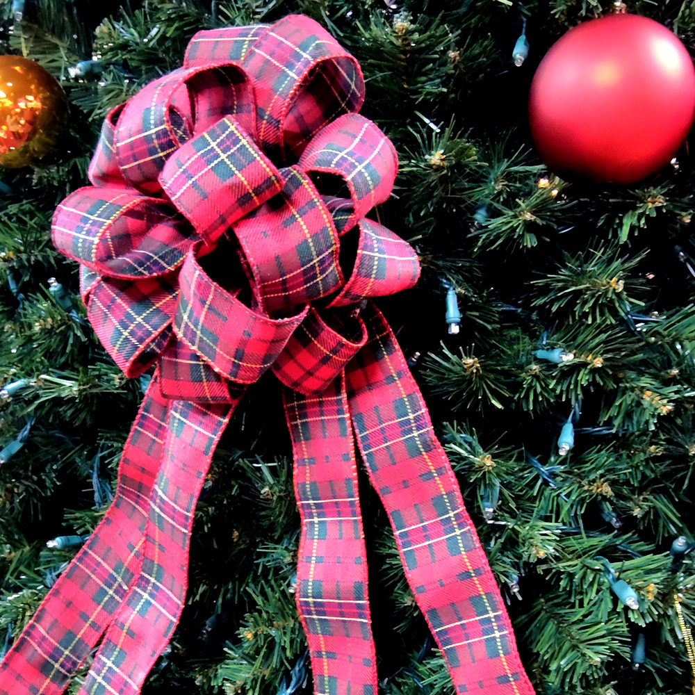 Beautiful Red Plaid Christmas Bow Decorations Online