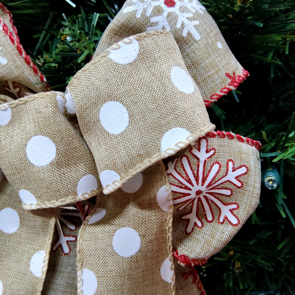 Charming Snowflake Burlap Christmas Bow - Perfect for Holiday Decorations