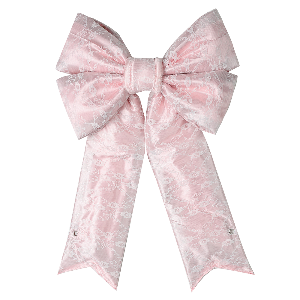 18 in Elegant Pink Satin Bow with Embellishment Decorative Bow