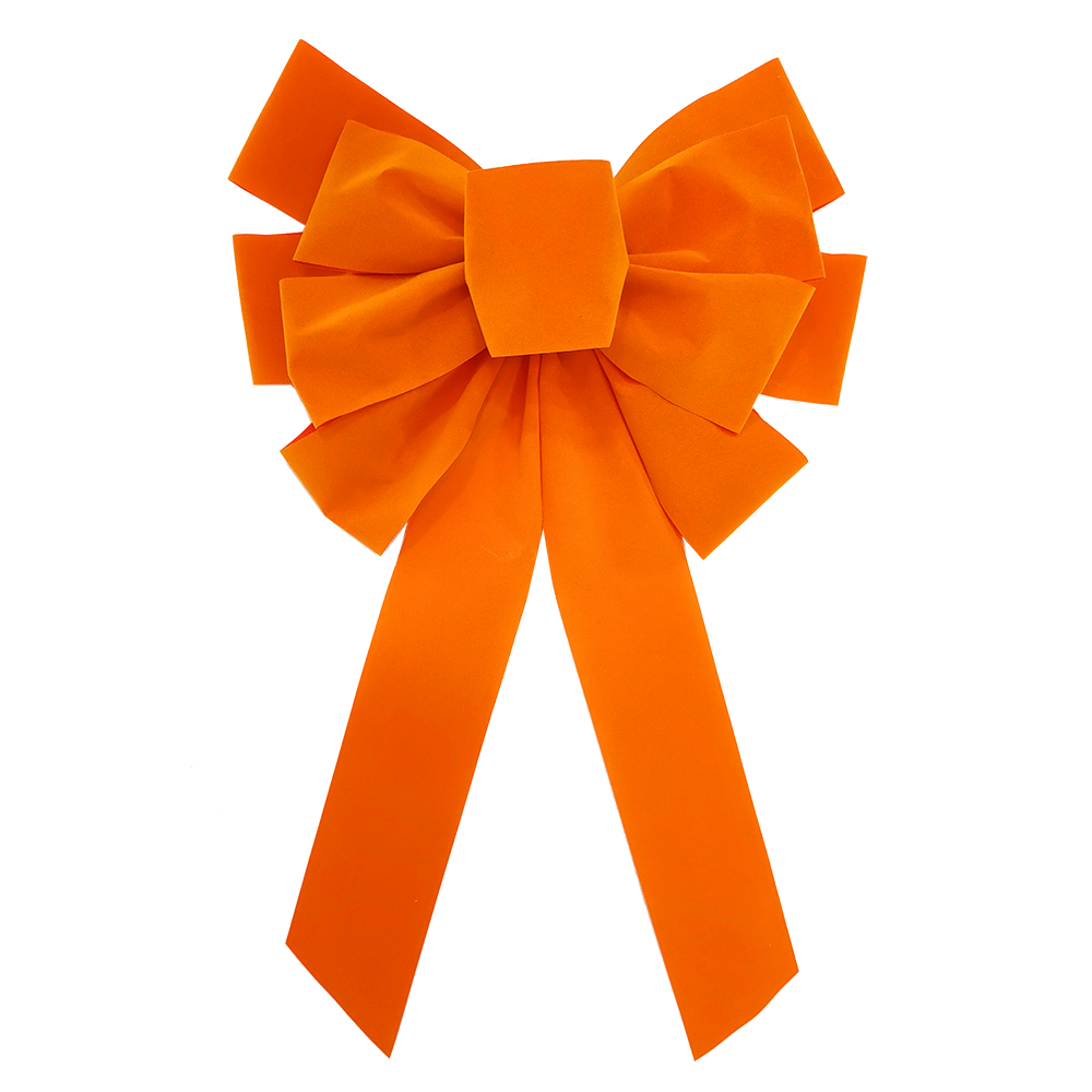 Wired Vibrant Bright Orange Bow for holiday decorations