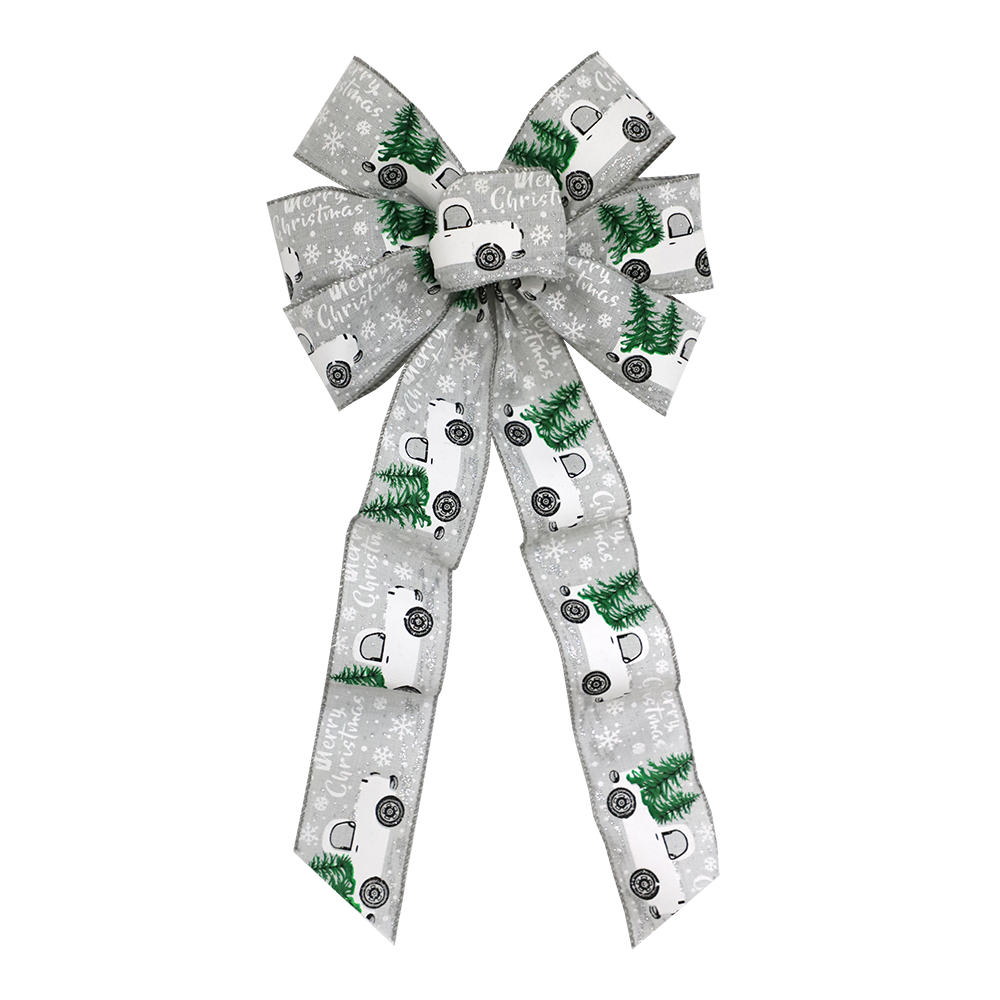 Stylish Grey Christmas Bow for Festive Decor