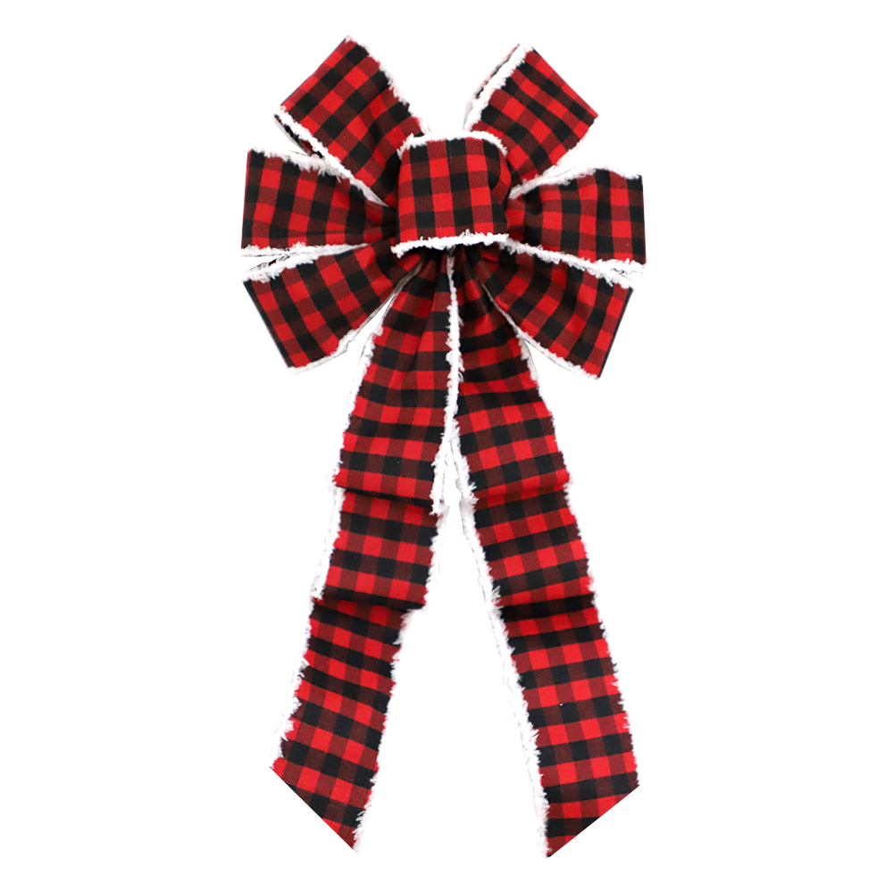 Stylish Buffalo Check Christmas Bow for Holiday Decor