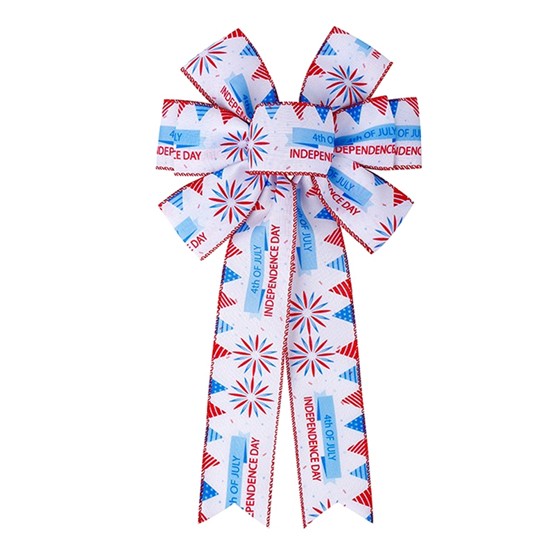 Independent Day 4th of July Red White and Blue Bows American Flag Stars and Stripes Bows Decoration for Door