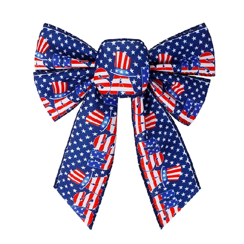Independent Day Red White and Blue Bows American Flag Stars and Stripes Bows Decoration