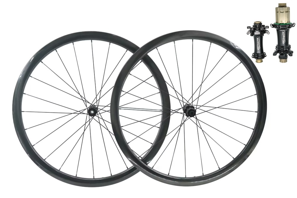 Hyper Disc 27/28mm(wide) Extralite Cyber SPD3 hub built tubeless wheel set 24H/24H