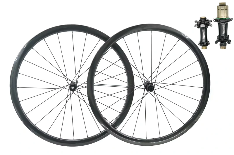 Kaze Disc 28mm(wide) Extralite Cyber SPD3 built tubeless wheel set 24H/24H
