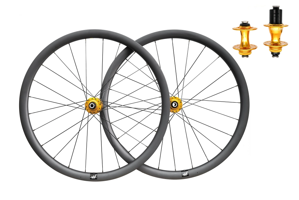 Big Disc Rims Hyper Disc 30mm(wide) Carbon ti built tubeless wheel set 24H/24H