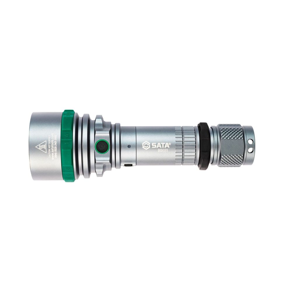 90681 SATA Long Throw Rechargeable Flashlight 1500lm