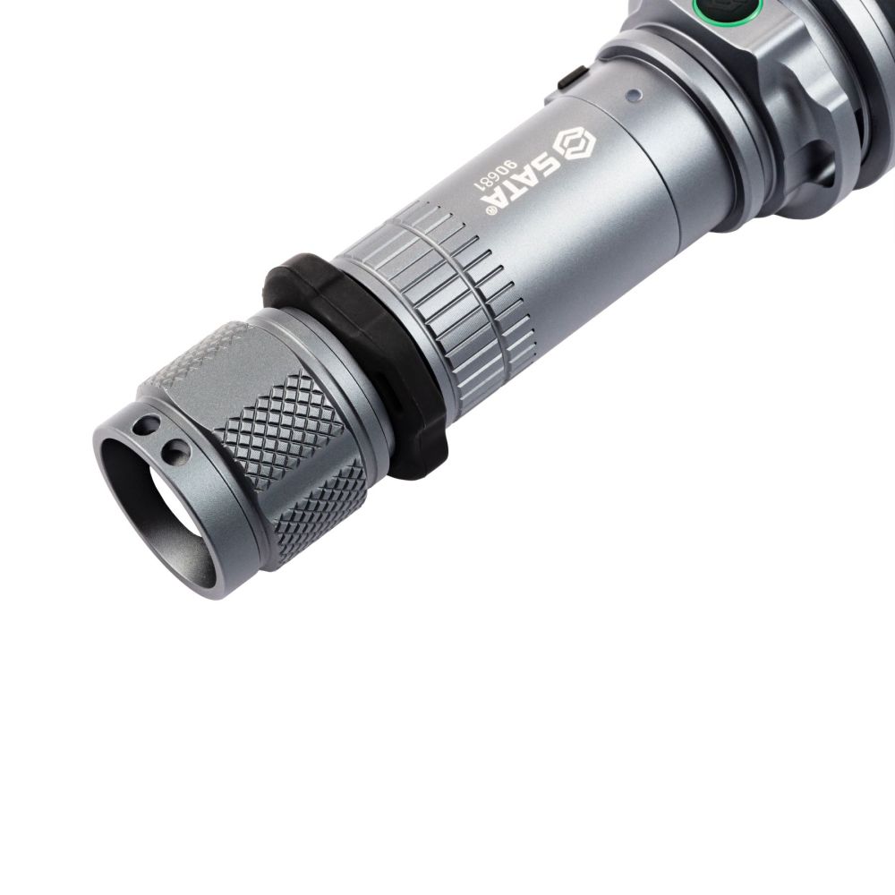 90681 SATA Long Throw Rechargeable Flashlight 1500lm