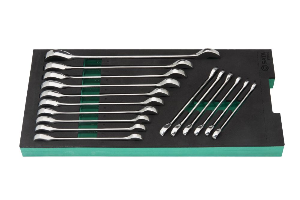 ST09012G SATA 16 Pc. Metric Combination Ratcheting Wrench Tray Set