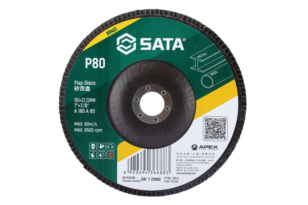 55423 SATA Flap Discs 180×P80×22.23MM