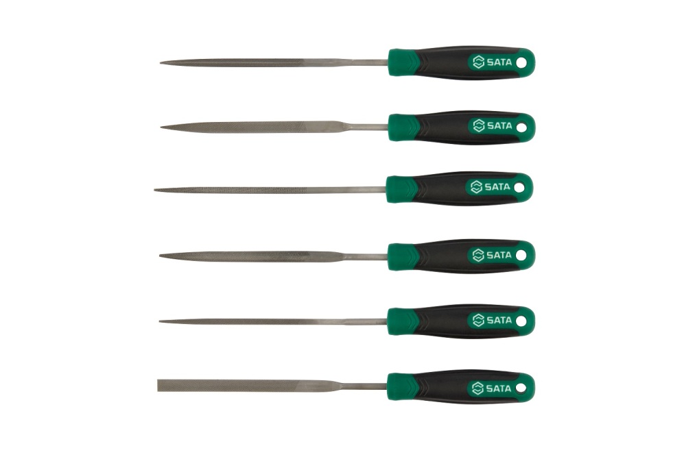 03701 SATA 6Pc. Rubber Grip File Set 3x140MM