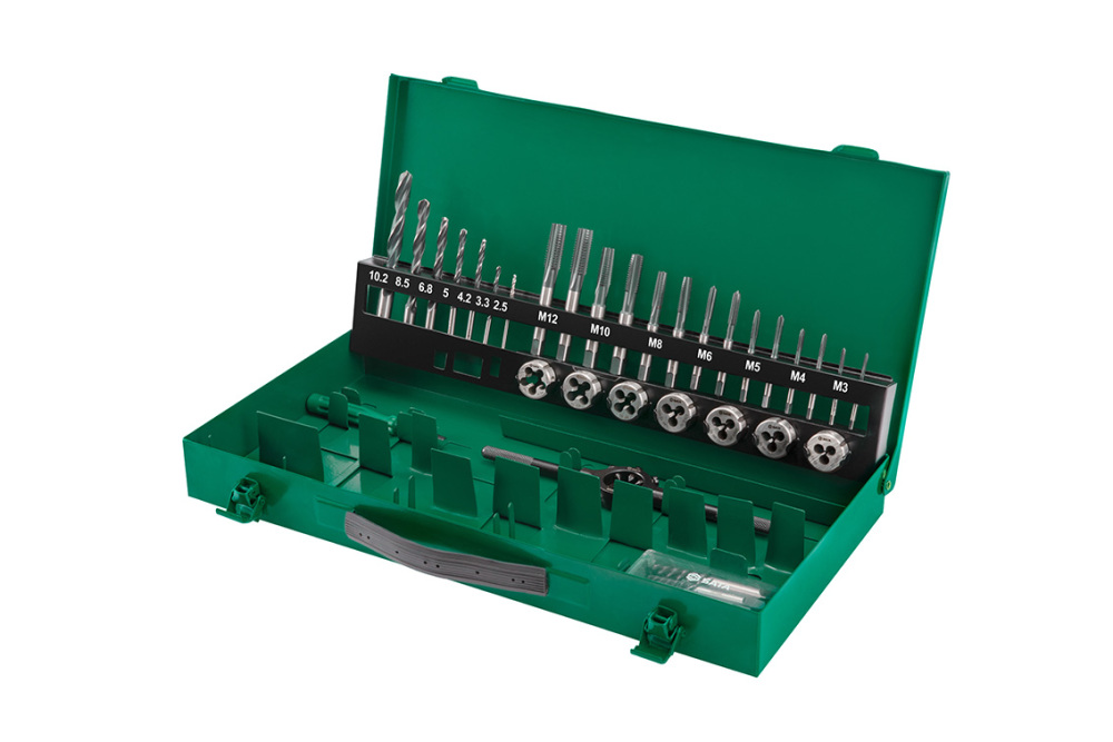 50455 SATA 37Pc. HSS Coarse Thread Tap & Die & Twist Drill Set