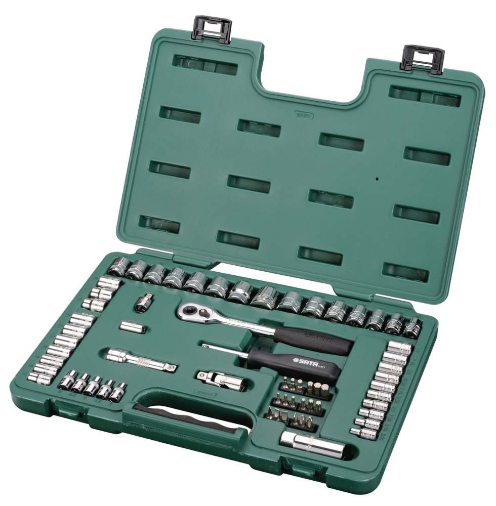 ST09011SJ SATA  65Pc. 1/4" and 3/8" Drive 6 Point Metric/SAE Socket Set