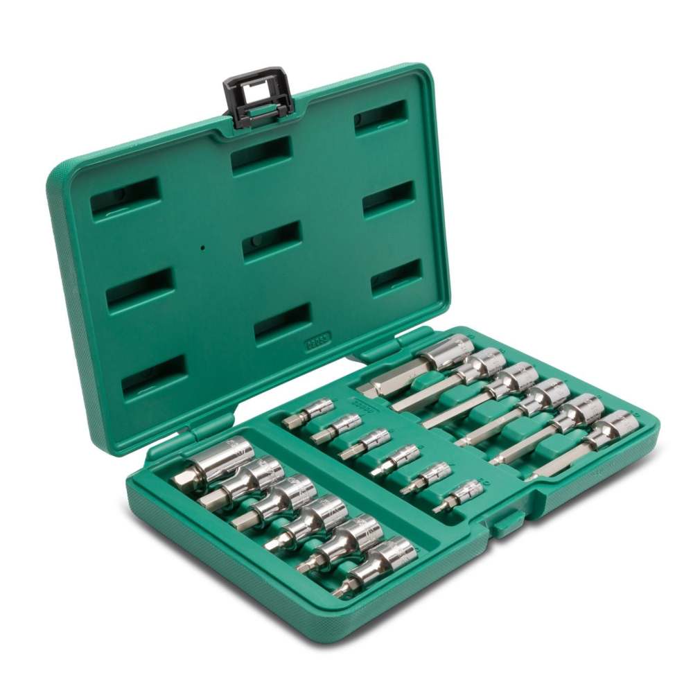 ST09053SJ SATA  18 Pc. 1/4” and 1/2” Drive Hex Bit Socket Set