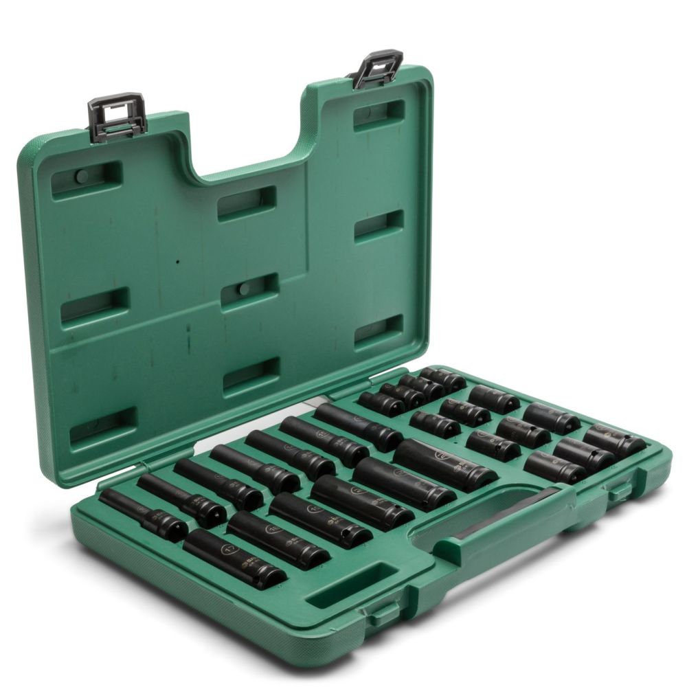 ST34399T SATA  26Pc. 1/2" Drive 6 Point Metric Standard & Deep Thin Wall Impact Socket Set