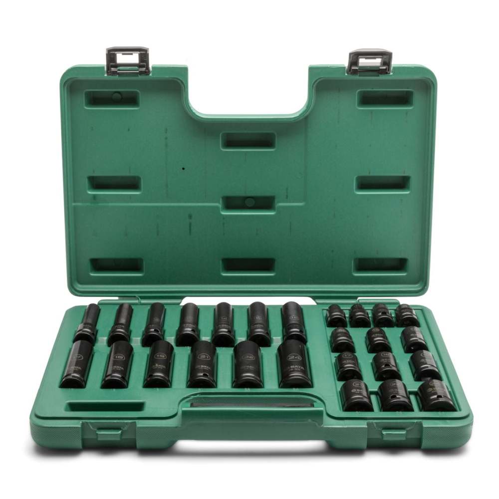 ST34399T SATA  26Pc. 1/2" Drive 6 Point Metric Standard & Deep Thin Wall Impact Socket Set