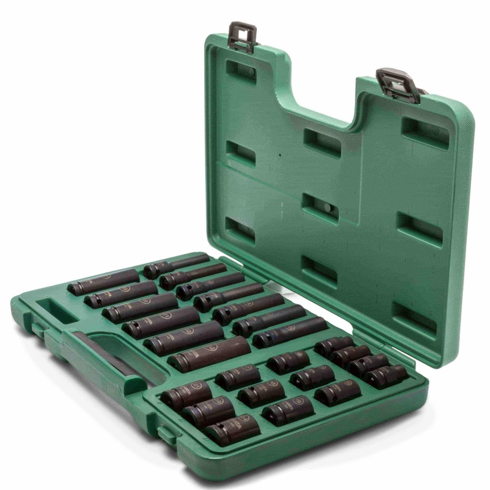 ST34399T SATA  26Pc. 1/2" Drive 6 Point Metric Standard & Deep Thin Wall Impact Socket Set