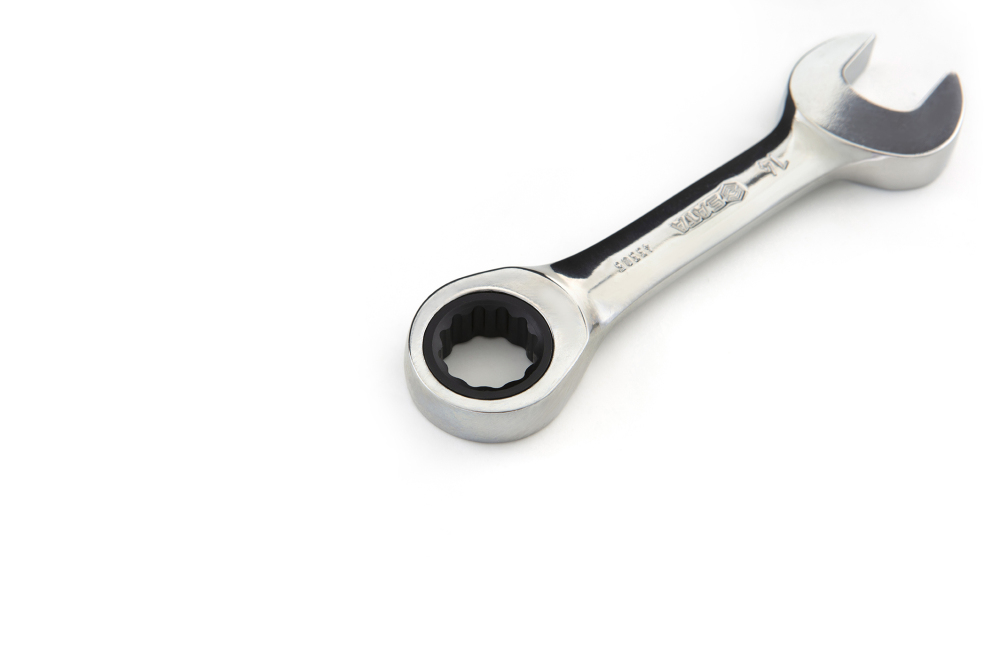 43303 SATA Full Polish Stubby Ratcheting Wrench 12MM