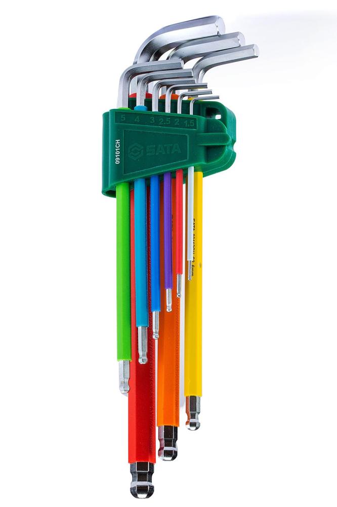 09101CH SATA Color Series 9Pc. Extra Long Ball Point Hex Key Set